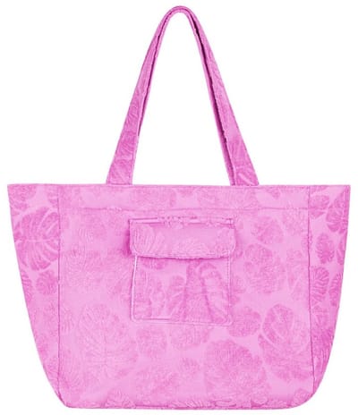 Roze tas - Island Girl - Grote tas met ritssluiting - 62 x 37 x 19 cm - Roze, goudkleurig - Met schattig voorvakje - Damesdingetjes