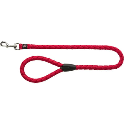 Hondenriem Trixie - Gevlochten Rood 100x1.8cm - Tweekleurig, Met Handvat, Musketonhaak