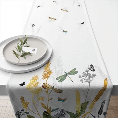 Ambiente - Tafelloper - Ornamental flowers white