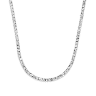 9NB-1633-R – Zilveren tennis ketting – Met witte zirkonia 3 mm – Zilverkleurig – 925 zilver – 40+5 cm
