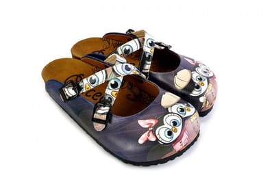 GOBY Clogs met Koude Pinguïns – Handgemaakt – Hoge Kwaliteit – Maat 36
