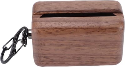 Draadloze Koptelefoon Hoes - Beschermende Opberger - Dagelijks Gebruik - Handgemaakt Natuurhout - 9 x 9 x 4 cm - Houtkleur