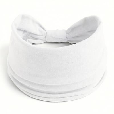 Witte elastische haarband dames en heren – brede stoffen haarband – rekbare sport en yoga haarband – unisex haar accessoire
