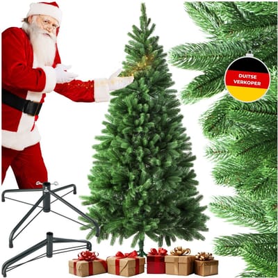 tectake® Kunstkerstboom - Levensecht met flexibele takken - Volumineus - Stabiel en eenvoudig te monteren - Kunstkerstboom als kerstversiering - 180cm - 742 takken - Groen