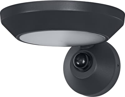 OSRAM buitenwandlamp Donkergrijs, warmwit, 3000 K, IP65, lichtsensor, aluminium, 930 lm, 12,5 W, geïntegreerde LED, levensduur 25.000 uur