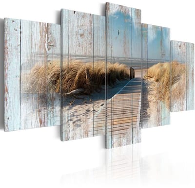 Schilderij - Melodie van de zomer, Noordzee, 5 luik