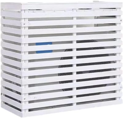 Airconditioner Hek - Buitenunit Afscherming - Privacy Creëren - Duurzaam Hout - Grootste Maat - Wit