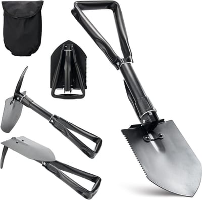 Multifunctionele Opvouwbare Schep van 58 CM met Kompas, Ideaal voor Kamperen en Buitenactiviteiten