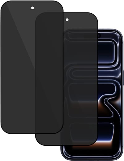 2x TechNow Privé Screenprotector geschikt voor iPhone 17 Pro Screenprotector - Privacy Beschermglas - Rounded - Privacy Proteqt+
