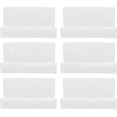 6 Pièces Support Mural Étagère pour Vinyle Acrylique Transparent Clair Rangement pour Disques CD Étagères Murales Flottantes pour Salle de Bain white