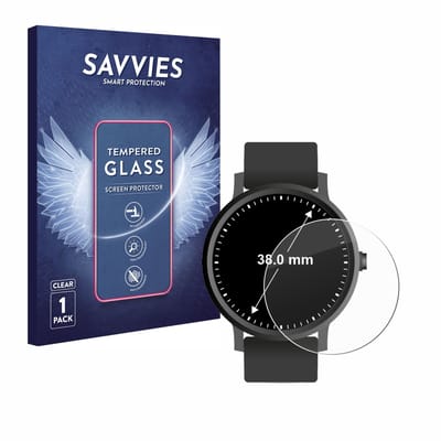 Savvies - Glas Screenprotector voor Horloges (Rond, ø: 38 mm) - Gehard Beschermglas 9H