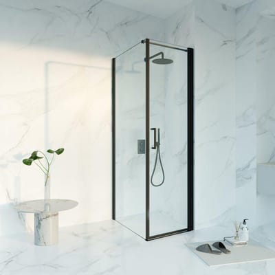 FugaFlow Eccelente Vetro Douchecabine - 60x80x200 - Profiel veiligheidsglas - anti kalk - mat zwart