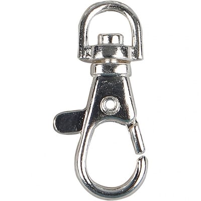 Creotime - Hobbysieradensluiting - Sleutelhanger - 40 mm - Zilver - 15 stuks