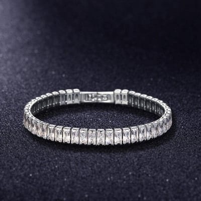 2,5 * 5 mm Heren Tennis Armbanden Zilverkleurig Zirkonia Armband Voor Vrouwen Mannen Iced Out Ketting Polsbandjes Punk Cz Sieraden 19cm black