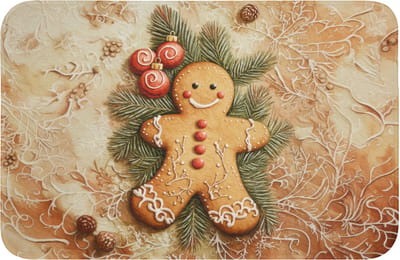 WC mat 60x40 cm - Antislip - Kerstmis - Koekje - Poppetje - Speculaas - Toiletmat - Vloermat - Douchemat - Toilet tapijt - Toiletmatten