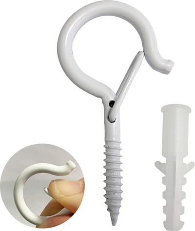 20 stuks haakschroeven - schroefhaken 4 mm x 55 mm - plafondhaken zware belasting - met veiligheidsgesp - ophangen plantenmanden - vogelhuisjes - windgongen - lantaarns rotating ceiling hook