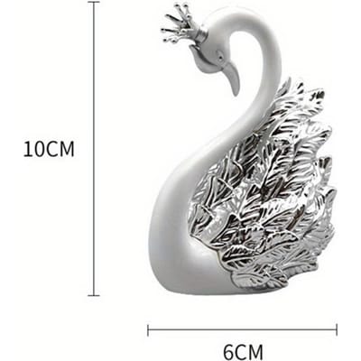 Mini Zwaan Paar Model Beeldje Verzamelobjecten Auto Interieur Bruidstaart Decoratie Huwelijksgeschenk voor Gast Woonaccessoires CHINA gray