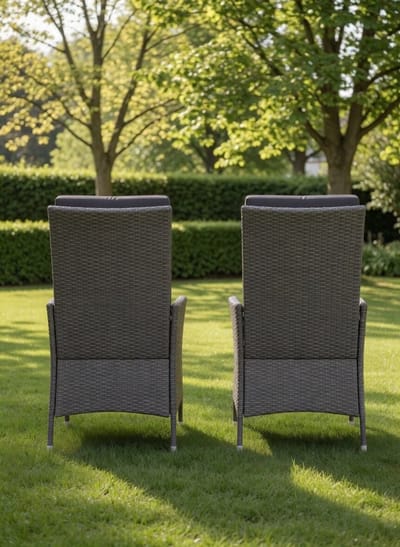 Tuinstoel met kussens, tuinstoel, relaxstoel, stoel, zonnebed, hoge rugleuning, tuinstoel, tuinmeubelen, polyrotan, grijs-Mobili Bella