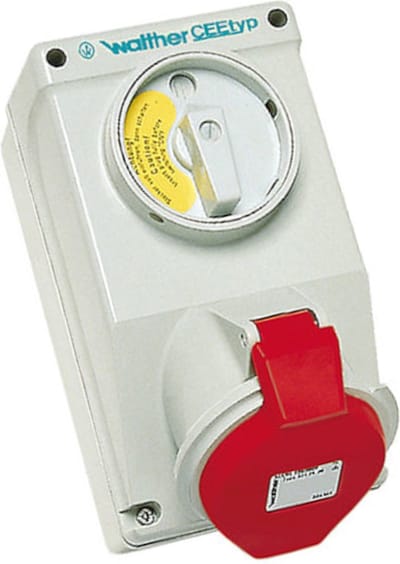 Walther AT110406 wandcontactdoos 16A 4P 380-415V 6h IP44