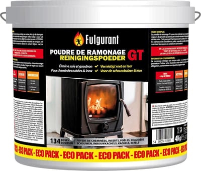 Fulgurant GT Chemisch Schoorsteenreinigingspoeder – 4 kg – Verwijdert Roet en Teer