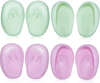 Set van 4 paar Zachte Antislip Siliconen Oorbeschermers – Geschikt voor Kappers, Geschikt voor Douche, Geschikt voor Zwemmen, Geschikt voor Föhn