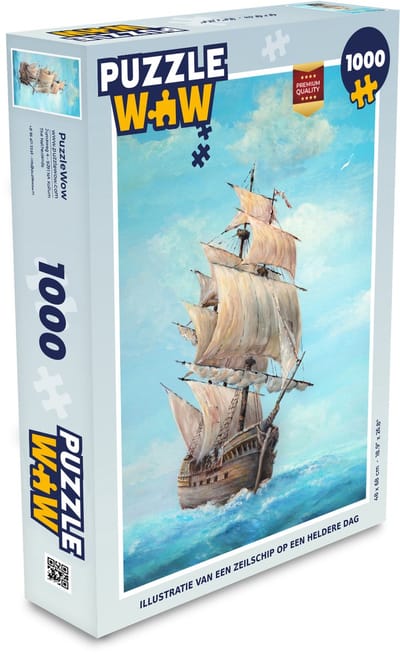 Puzzel Illustratie van een zeilschip op een heldere dag - Legpuzzel - Puzzel 1000 stukjes volwassenen