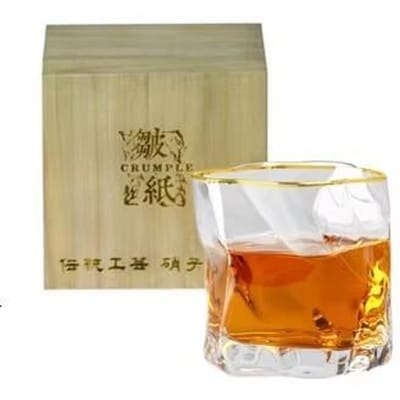 Japans Edo Designer Kreukpapier Onregelmatige Vorm Kristal Gefacetteerd Der Whiskybecher Whiskey Whisky Tumbler Kunstwerk Wijnglas 260ml