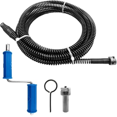 Buisreinigingsspiraal 10 mm - Multifunctionele Afvoerreiniger met Handmatige en Elektrische Adapters - 2 m
