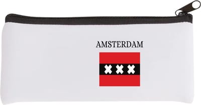 Akyol - amsterdam Etui - Amsterdam - amsterdammers - amsterdam liefhebbers - vlag xxx - hoofdstad nederland - 20 bij 9 cm