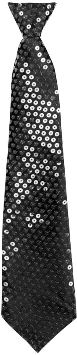 Boland - Stropdas Spangles zwart Zwart - Volwassenen - Unisex - - Glitter and Glamour