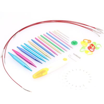 Ensemble d'aiguilles à tricoter Outils de tricotage Kits de fil à tisser Fournitures DIY Accessoires d'art manuel
