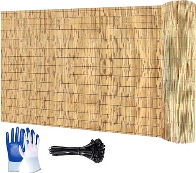 Natuurlijke Rietrol - Buiten Privacy - Terras Afschermen - Weerbestendig Geweven - 200x500cm - Natuurlijk