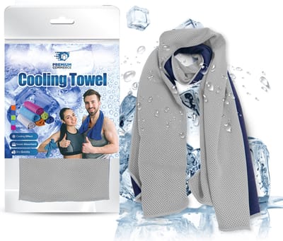Premium Commerce® - Verkoelende Handdoek - Koel - Cooling Towel - Microvezel - Fitness - Ice Towel - ijshanddoek - Grijs - 2 stuks