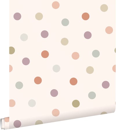 ESTAhome behang stip roze en meerkleurig - 50 x 900 cm - 131624