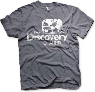 Discovery Channel Heren Tshirt -S- Distressed Logo Grijs