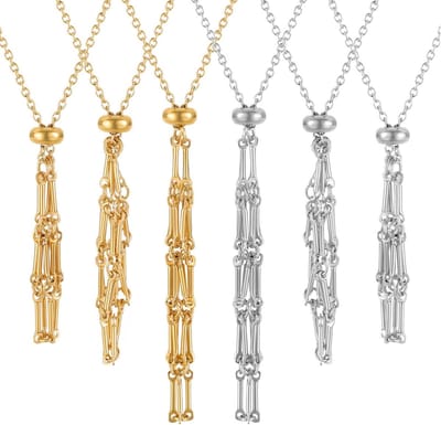 6 stuks 3 maten hangers lege stenen houders, stenen houder, steen touwketting, kristallen kettinghouder, lege stenen hanger voor doe-het-zelf sieraden accessoires