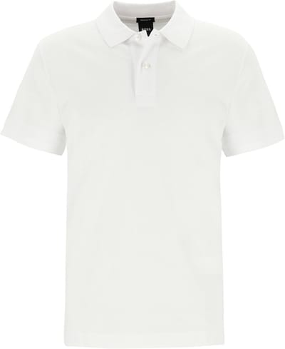 wit pique poloshirt Boss Black Pallas korte mouwen