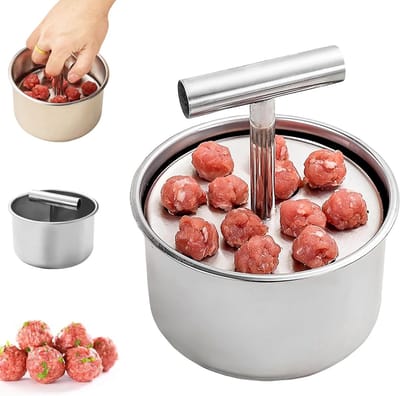 Handmatige RVS Vleesballetjes Maker met 12 Holes - Ideaal voor Hackbollen en Frikadellen, Keuken Gereedschap voor Perfecte Vleesballen