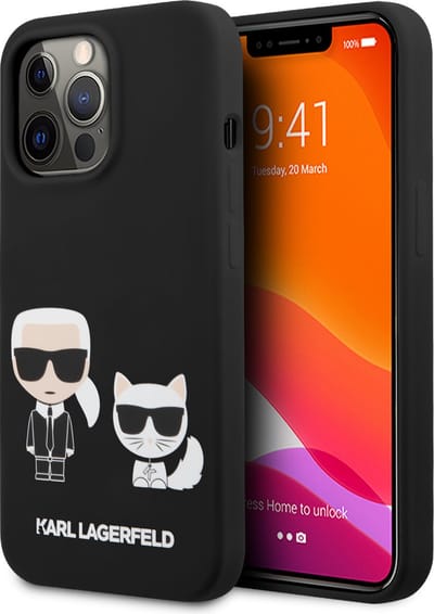 Zwart hoesje van Karl Lagerfeld - TPU Backcover - iPhone 13 Pro - Karl & Choupette