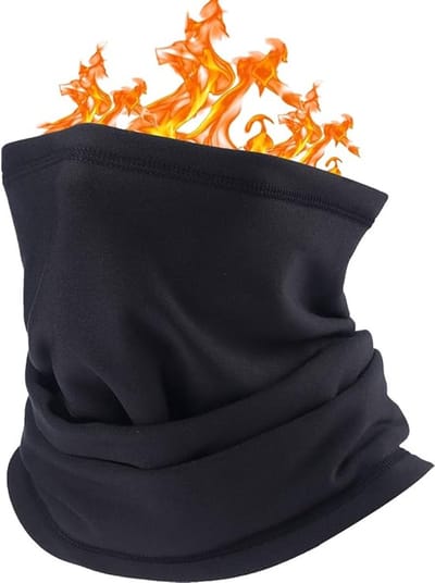 Famanu - Multifunctionele doek zwart tube sjaal halsdoek neck warmer neck gaiter thermosjaal voor skiën fiets snowboard fietsen nekwarmer