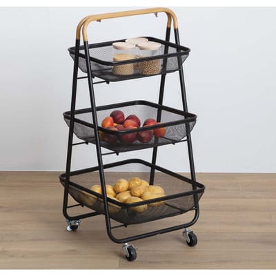 Eazy Living Trolley Deanne Zwart - Hout