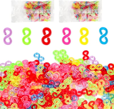 Set van 1000 Stuks Kleurige Plastic S Clips voor DIY Projecten, Elastische Bandjes en Creatieve Accessoires voor Kinderen en Volwassenen, Veilig en Niet-Toxisch