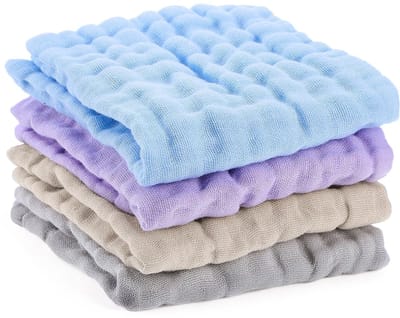 MTTProducts - Muslin Baby Waschlappen - Zachte en Absorberende Doeken - 25x25 cm - Multicolor - Perfect voor Nieuwe Ouders - Geschikt voor Jongens en M...
