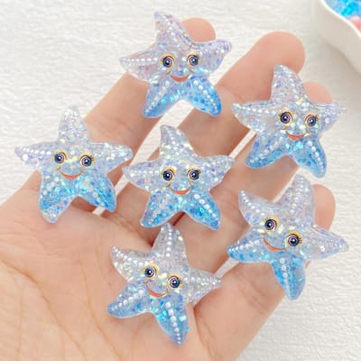 10 stuks nieuwe schattige harsschelpen, octopus, zeester, schildpad, walvis met platte achterkant voor scrapbooking, knutselen, sieraden en decoratie.