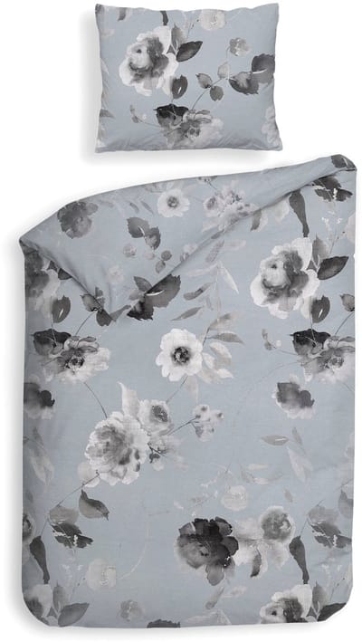 Heckettlane Dekbedovertrek Mira - Mist Grey - Dekbedovertrek van 100% Katoen-Satijn - Dekbedovertrek 140x200-220 cm - Berlijn