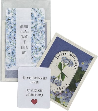 Vergeet me niet, verdriet bestaat omdat het liefde was,afscheid,rouw, maatwerk,verdriet,condoleren,rouwbedankje,bedankje na uitvaart,uitvaart,