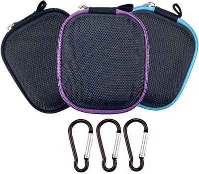 Dailygoods- Essentiële Olie Tas Draagbaar - 3 Stuks - Dubbellaags Organizer - EVA/Nylon - Tot 6 Flessen - Mini Formaat 8x6x3.7cm - Oliehouder