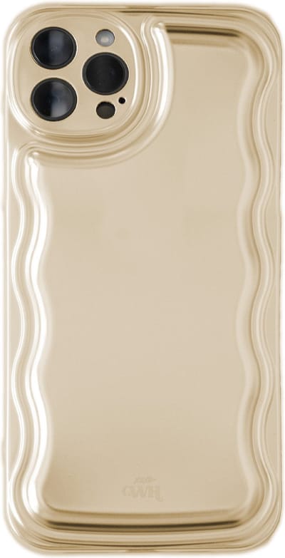 xoxo Wildhearts Wavy case Gold telefoonhoesje - Geschikt voor iPhone 15 Pro - Golvend hoesje - Silicone case met golven - Goud