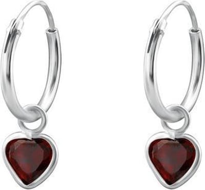 Montebello Oorbellen Adel Red - 925 Zilver E-Coating - Hart - ∅10mm