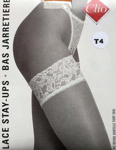 Clio Hold Ups - Hold Up Kousen - Bruids Hold Ups - Bruids Hold Up Kousen - Kanten Boord - Sexy Chic - 15 Den. - T2 - Small - Ivory